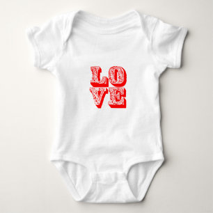 Body Para Bebé Fancy Red Love Square