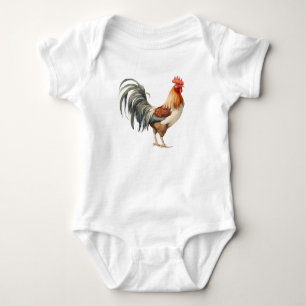 Body Para Bebé Fancy Rooster Chicken Colorful Farm Animal