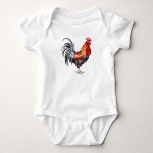 Body Para Bebé Fancy Rooster, Pollos, Baby Shower