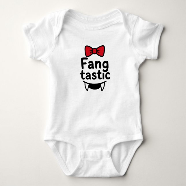 Body Para Bebé Fang Tástico Bebe Vampiro Lindo de Halloween (Anverso)
