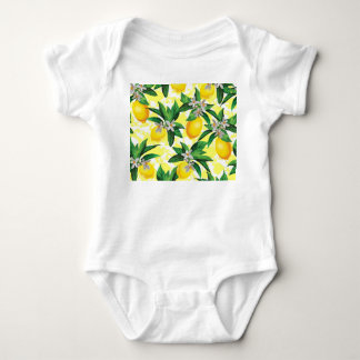 Body Para Bebé Fantasía de limón: Patrón floral creativo