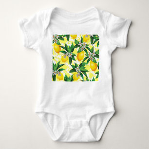 Body Para Bebé Fantasía de limón: Patrón floral creativo