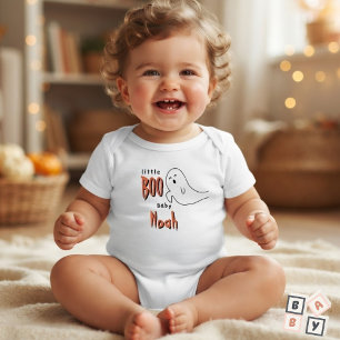 Body Para Bebé Fantasma Lindo Pequeño Boo Nombre Personalizado