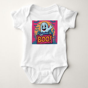 Body Para Bebé Fantasma Neon Halloween, Fantasma Neon Boo Hallowe