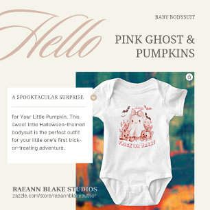 Body Para Bebé Fantasma rosa y calabazas traje de bebé