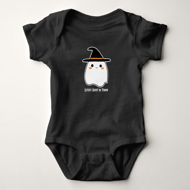Body Para Bebé Fantasma suave con texto personalizado (Anverso)