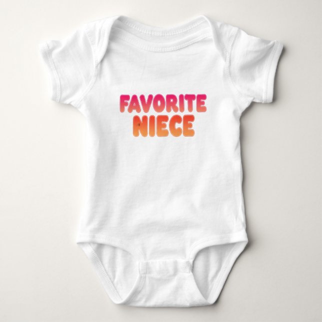 Body Para Bebé Favorite Niece, Fun Aunt Gift, Cute Baby Apparel (Anverso)