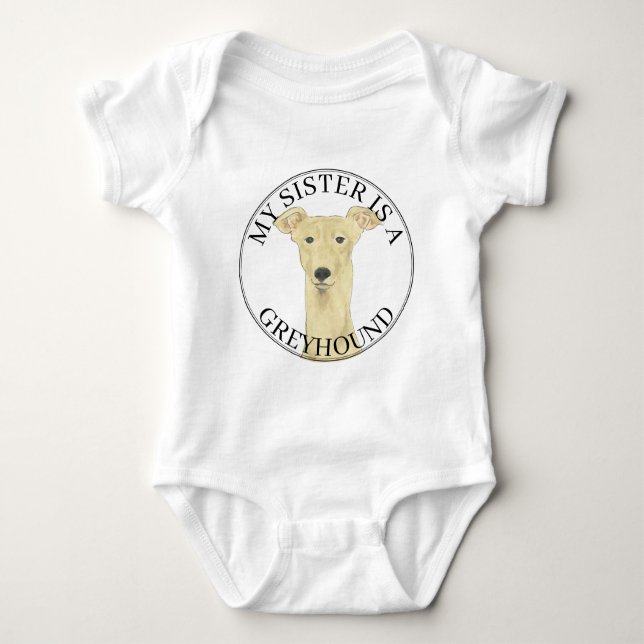 Body Para Bebé Fawn Greyhound Big Sister (Anverso)