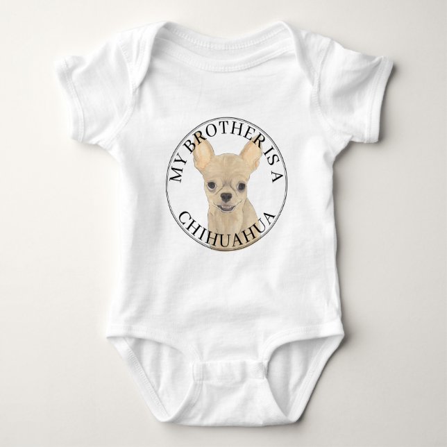 Body Para Bebé Fawn Tan Cream Chihuahua Dog Big Brother (Anverso)