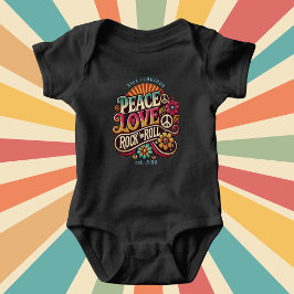 Body Para Bebé Feelin' Groovy Retro 70 Vintage Psychedelic T-Sh