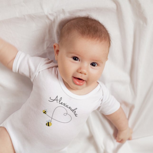 Body Para Bebé Felices abejas voladoras personalizadas (Subido por el creador)