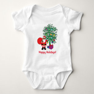Body Para Bebé Felices Fiestas Familia Afroamericana de Santa Cla