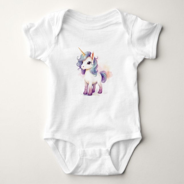Body Para Bebé Felicidad Hermoso Unicornio Majestuoso  (Anverso)