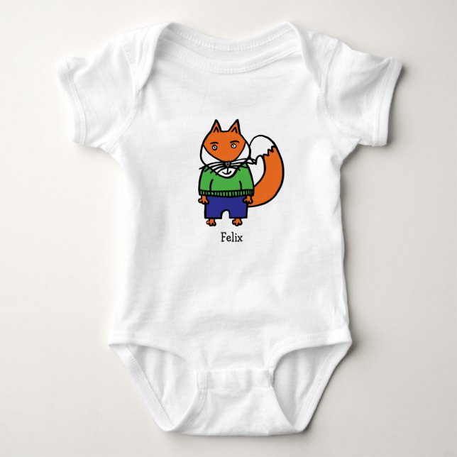 Body Para Bebé Felix el Fox personalizado (Anverso)