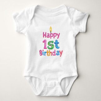 Body Para Bebé Feliz 1er Cumpleaños – Diseño de Texto de Celebrac