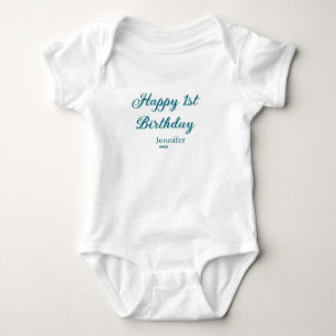 Body Para Bebé Feliz 1er cumpleaños niños bebé azul verde pastel 