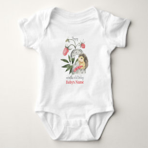 Body Para Bebé Feliz "2" Meses Cumpleaños Tema Bosque Erizo
