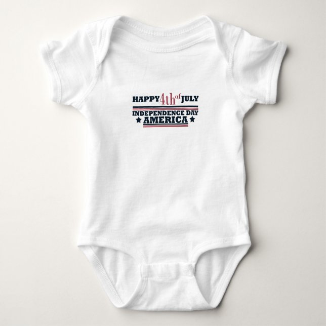 Body Para Bebé Feliz 4 de julio, Día de la Independencia de Estad (Anverso)