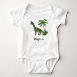 Body Para Bebé Feliz Brachiosaurus Dinosaurio Con Nombre Personal