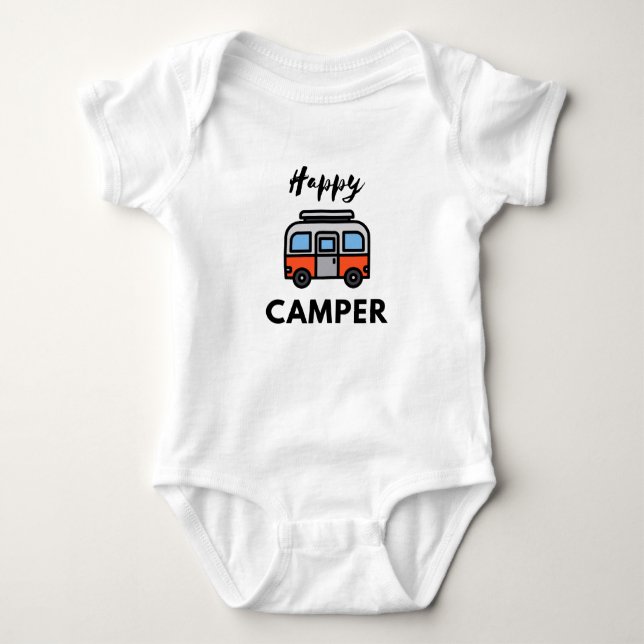 Body Para Bebé Feliz camper para los que aman el camping (Anverso)