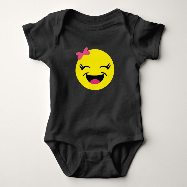 Body Para Bebé Feliz Chica de Emoji (Anverso)