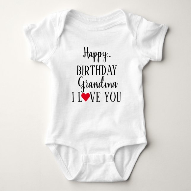 Body Para Bebé Feliz cumpleaños, abuela, te amo, Baby Bodysuit (Anverso)