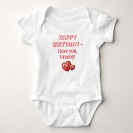 Body Para Bebé Feliz cumpleaños, abuela, te amo, Personalizado