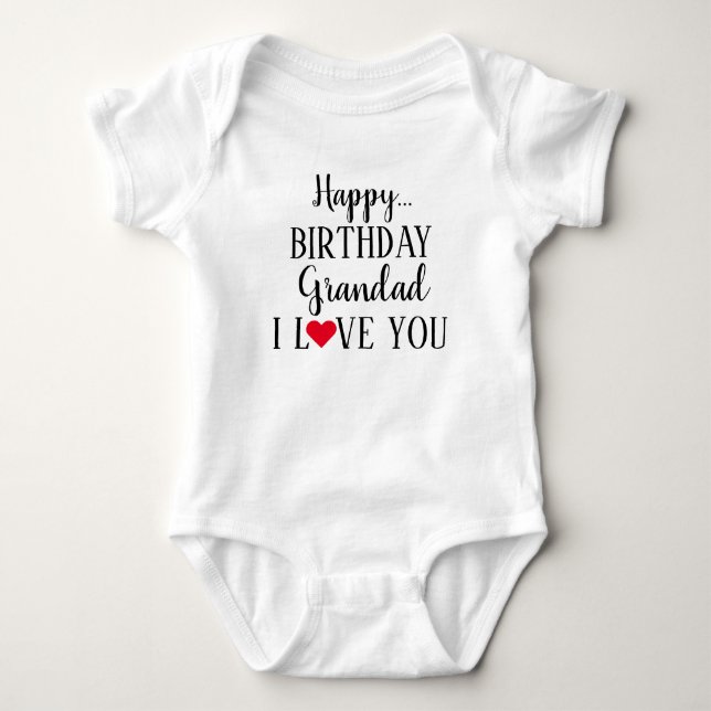 Body Para Bebé Feliz cumpleaños abuelo te amo traje de bebé (Anverso)