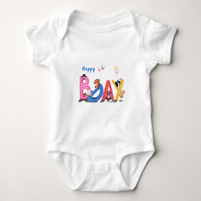 Body Para Bebé Feliz cumpleaños bebé bodysuit bebé bebe Fiesta de (Anverso)