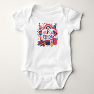 Body Para Bebé Feliz Cumpleaños :-) bodysuit de bebé