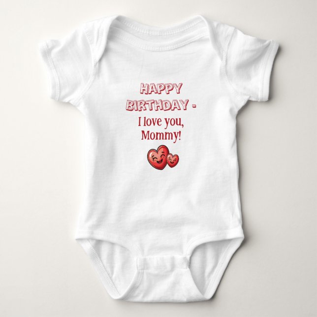 Body Para Bebé Feliz cumpleaños mamá, regalo del día de la madre, (Anverso)