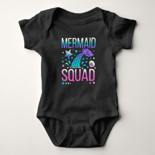 Body Para Bebé Feliz Cumpleaños Mermaid Squad-68296