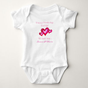 Body Para Bebé Feliz Cumpleaños, Papi Personalizado De Gemelos