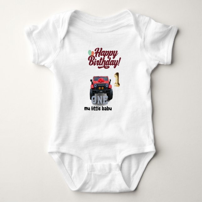 Body Para Bebé "Feliz cumpleaños, pequeño - Personalizado Baby Bo (Anverso)