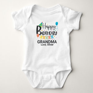 Body Para Bebé Feliz Cumpleaños Personalizado Abuela