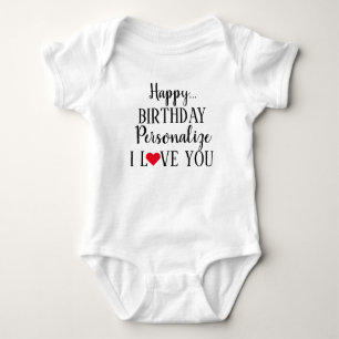 Body Para Bebé Feliz cumpleaños personalizado que te amo 