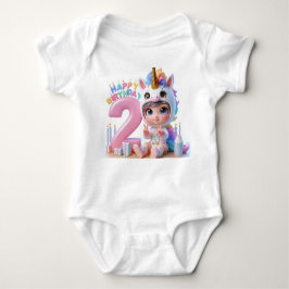 Body Para Bebé Feliz cumpleaños Unicorn