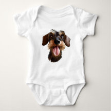 Feliz Dachshund de cabello alámbrico