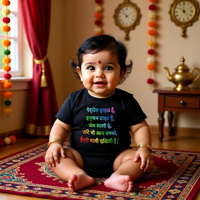 Body Para Bebé Feliz deseo de Diwali en Hindu 2 (Happy Diwali wish in Hindu 2 Baby Bodysuit)