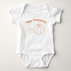 Body Para Bebé Feliz Día de Acción de Gracias naranja personaliza