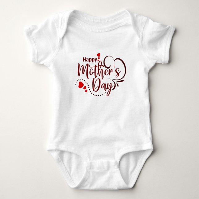 Body Para Bebé Feliz Día de la Madre Diseño de texto elegante-231 (Anverso)