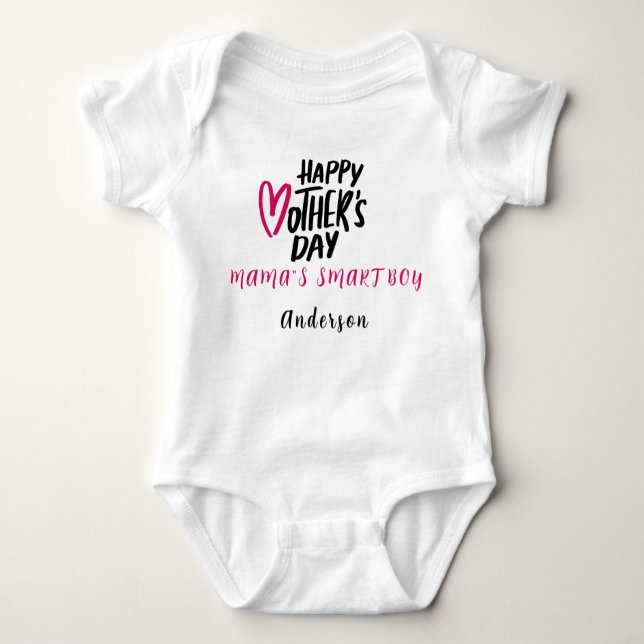 Body Para Bebé Feliz Día de la Madre Nombre Personalizado Cute Mo (Anverso)