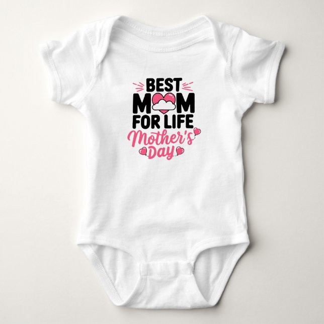 Body Para Bebé Feliz Día de las Madres (Anverso)