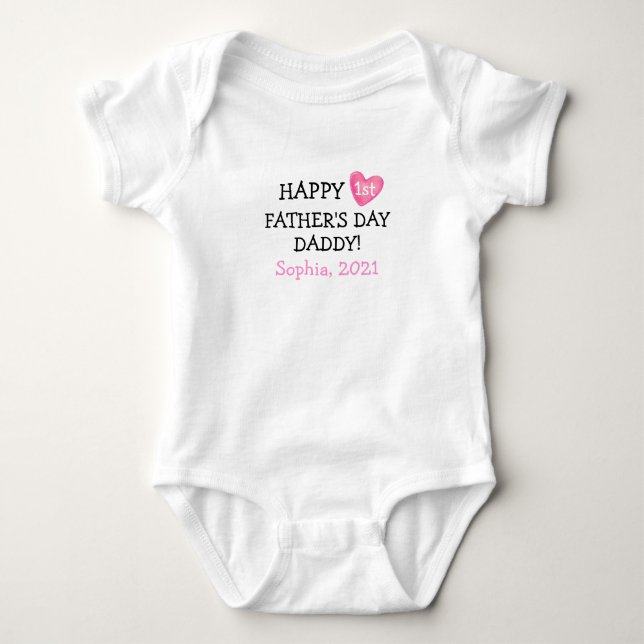 Body Para Bebé Feliz Día de los Primeros Padres Nena (Anverso)