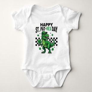 Body Para Bebé Feliz día de St Pat-Rex Dinosaurio Fiesta