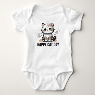 Body Para Bebé Feliz día del gato bebé camiseta