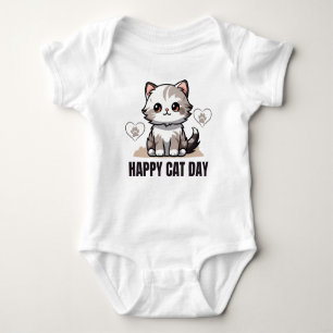Body Para Bebé Feliz día del gato bebé T-Shirt