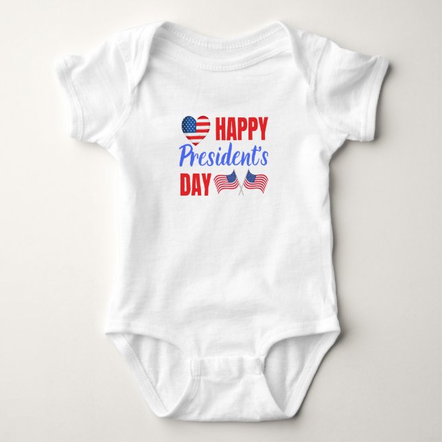 Body Para Bebé Feliz Día del Presidente (Anverso)