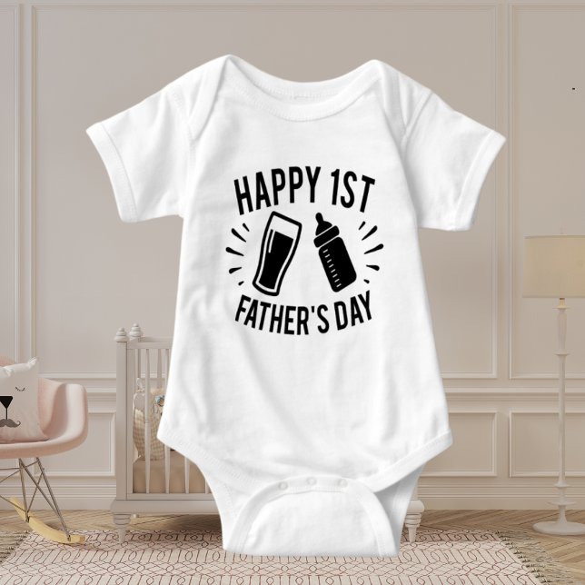 Body Para Bebé Feliz Día del Primer Padre arte verbal (Subido por el creador)