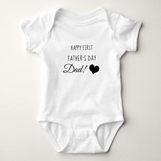 Body Para Bebé Feliz Día del Primer Padre con corazón (Anverso)